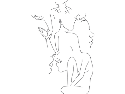 gentle touch /line art body design face illustration line minimalist touch