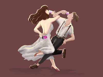 Dancing Dancing character grainy illustration textures