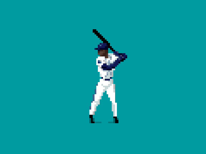 Ken Griffey Jr. 8 bit animation baseball illustration pixel pixel art pixels sports