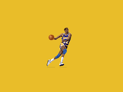 Magic Johnson 8 bit 8 bit animation 8 bit art basketball gif illustration photoshop pixel pixel animation pixel art pixels sports