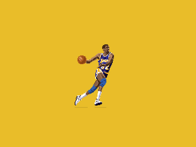 Magic Johnson 8 bit 8 bit animation 8 bit art basketball gif illustration photoshop pixel pixel animation pixel art pixels sports