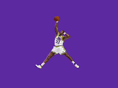 Karl Malone 8 bit 8 bit animation 8 bit art basketball gif illustration photoshop pixel pixel animation pixel art pixels sports