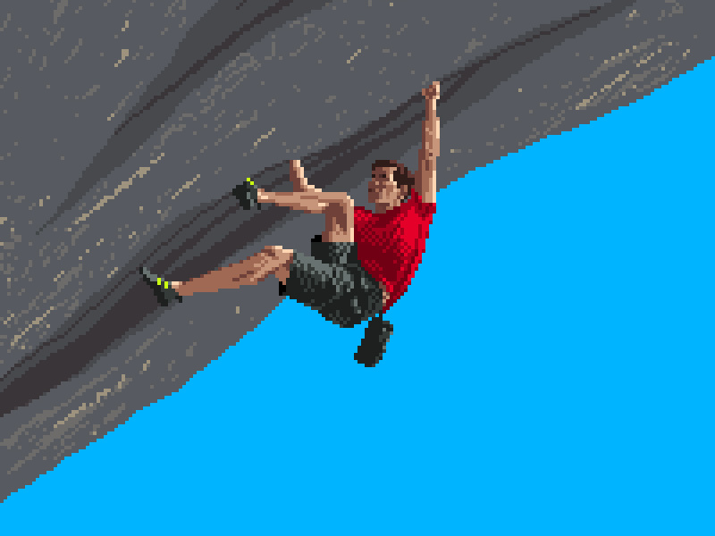 Alex Honnold pixels pixel art pixel 8bit art 8bit photoshop rock climbing sports