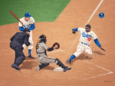 Jackie Robinson 8 bit 8 bit art baseball illustration photoshop pixel pixel art pixels sports