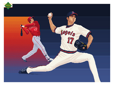 Pixel Shohei Ohtani 8 bit 8 bit art baseball illustration photoshop pixel pixel art pixels sports