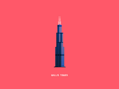 Willis Tower 8 bit 8 bit art chicago illustration photoshop pixel pixel art pixels