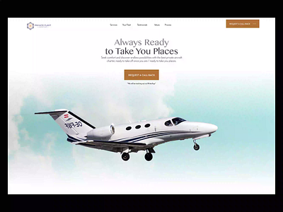 Landing page - Private Jets company - PFS animation app company design home jet landingpage private product design redesign ui ux