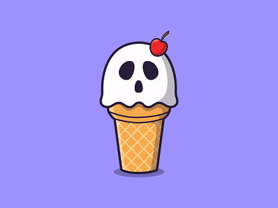 Spooky Ice Cream Icon icon illustration logo mascot vector