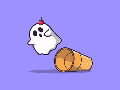 Spooky Ice Cream II design icon illustration logo mascot vector