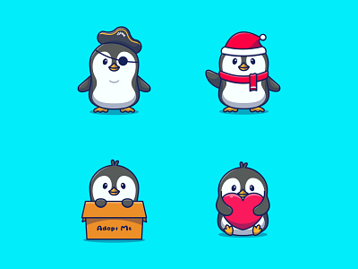 Penguin Cartoon Icon Illustration design icon illustration logo mascot ui vector