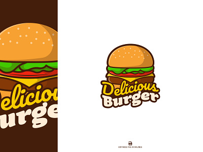 Delicious Burger Logo Icon icon illustration logo mascot vector