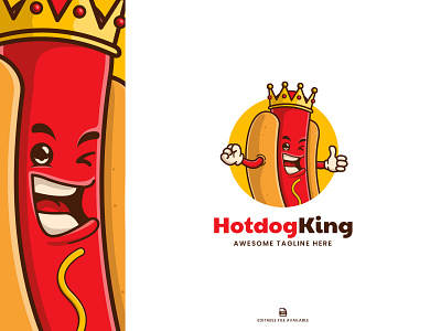 Hotdog King Logo Icon design icon illustration logo mascot vector