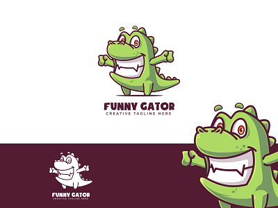 Funny Gator Logo Icon Illustration