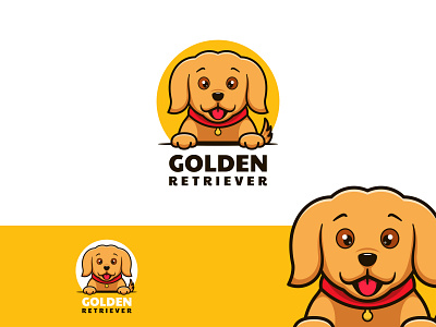 Golden Retriever Logo Icon Illustration