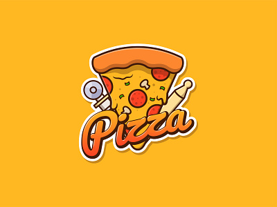 Slice of Pizza design graphic design icon illustration logo mascot vector