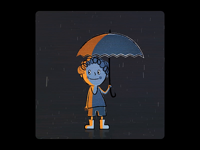 Rainy Day 2d ae after effects animation cartoon design illustration loop motion motion design