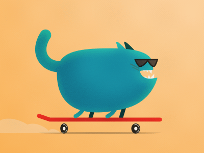 Skater Cat ae after effects animation cartoon cat