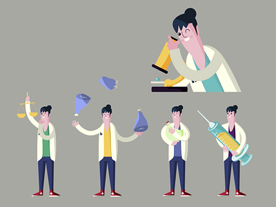 The Scientist 2d cartoon character character concept character design design illustration scientist