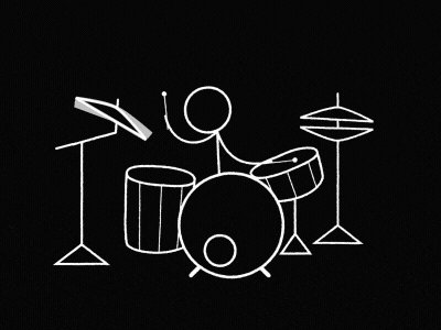 Lil' Drummer 12fps 12frames 2d after effects animation drummer drumming gif art stick figure