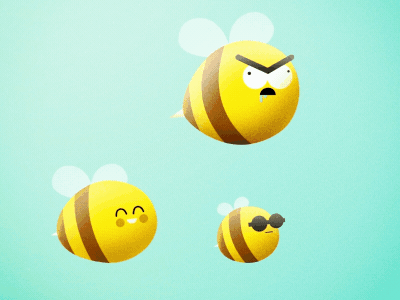 Monday Bees 2d ae after effects animation cartoon colourful illustration loop mondaychallenge motion