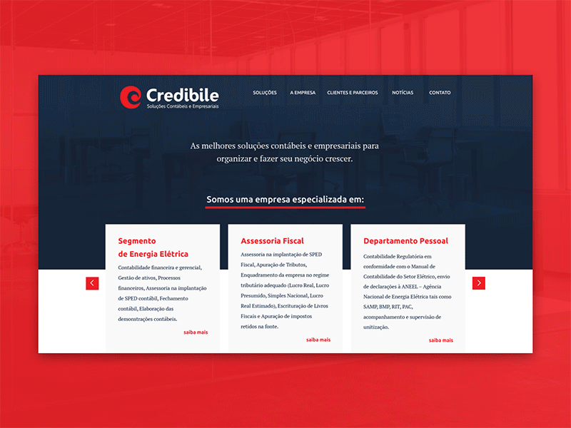 Credibile Concept Homepage accounting homepage landing page ui