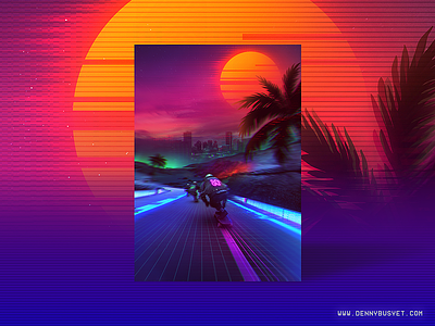 Synthwave : Midnight Outrun 1980s 80s aesthetic eighties outrun rad retrowave synthpop synthwave vaporwave