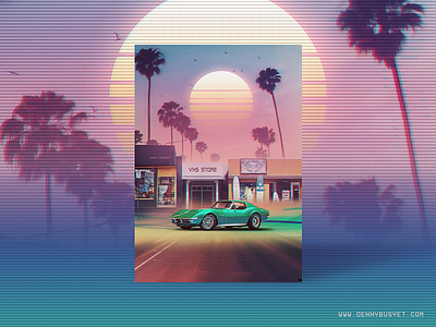 Synthwave : Sunset Drive 1980s 80s aesthetic eighties outrun rad retrowave synthpop synthwave vaporwave