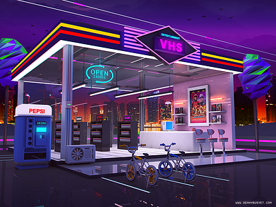 VHS Video Store 1980s 80s aesthetic eighties outrun rad retrowave synthwave vaporwave vhs