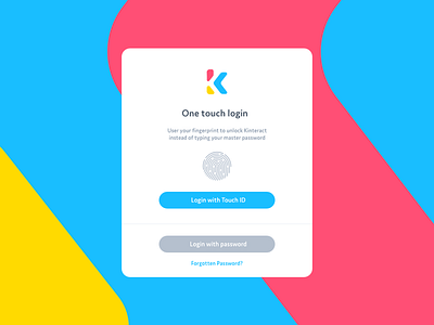 Touch ID Login bright colorful education fintech learning login modal platform startup