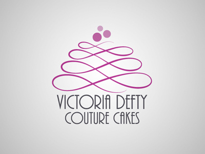 Victoria Defty Couture Cakes Logo cakes couture design logo pink purple