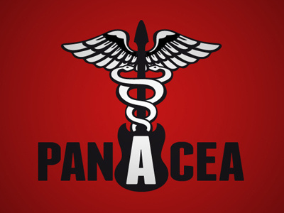 Panacea Logo band caduceus design guitar hermes logo music panacea rock snakes wings