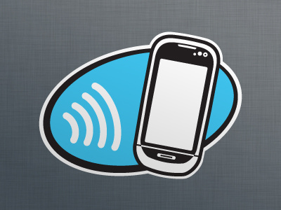 NFC Icon blue design logo mobile near field communications nfc phone technology