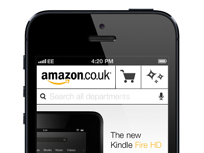 Amazon Mobile Website Concept 2 amazon black concept design iphone kindle mobile ui user experience user interface ux web white yellow
