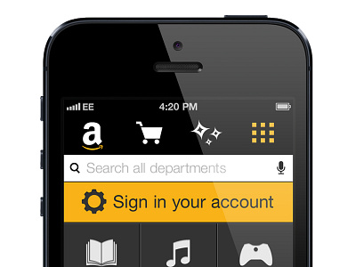 Amazon Mobile Website Concept 4 amazon black concept design iphone kindle mobile ui user experience user interface ux web white yellow