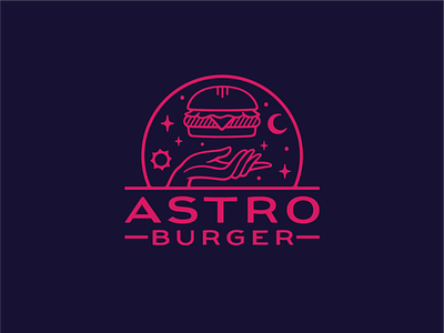 Astro Burger Logo astrology astronomy buffalo burger hand lettering logo restaurant typography