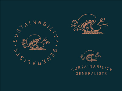 Sustainability Generalists Logo Suite buffalo composting fungus illustration logo mushrooms sustainability typography