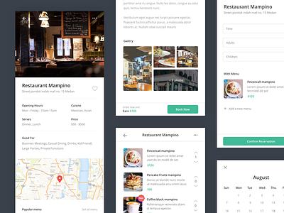 Restaurant Reservation android app clean food ios minimal reservation restaurant ui ui set ux voucher