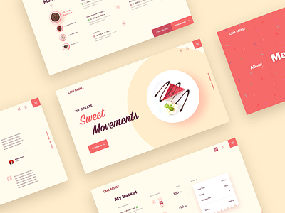 Cake Basket - Online Sweet Ordering Portal cart design food menu order testimonial ui ux web design