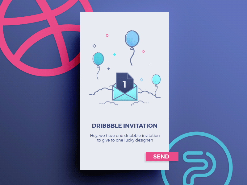 Dribbble Invite animation draft dribbble dribbble invite dribbble invites flat flat design gif invitation invitations invite invites