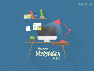 Designing Workstation Be Like branding desk digital art flat design follow gradient illustration illustrations outline ui vector workstation