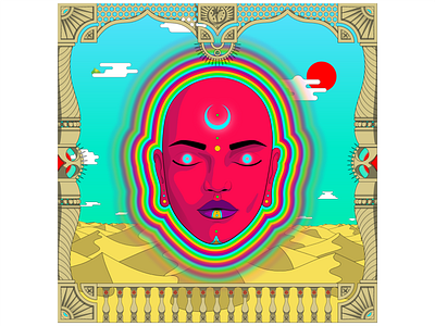 Desert Dream adobe art big head design graphic design illustrator psychedelic trippy