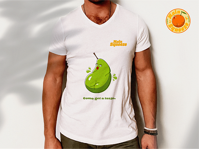 Main Squeeze - T-shirt adobe branding design fruit graphic design illustrator juice logo main squeeze merchandise sexy pear