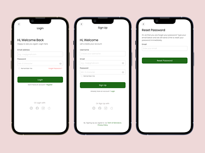 LOGIN / SIGN UP clean design mobile app