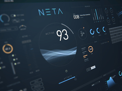 NETA music hud interface 2d 3d audio eq gui hud knobs kontakt music tech ui