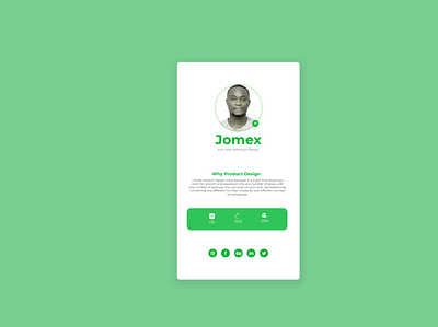 A Profile Card app design ui ux