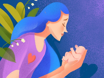 Mom and baby love design graphic design illustration