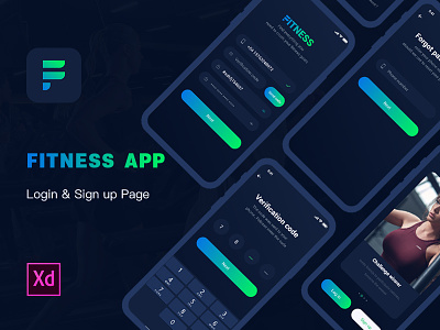 fitness app login &sign up page fitness