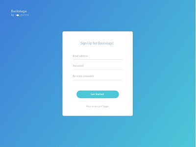 Sign Up Screen create account gradient minimalistic register sign up sign up screen
