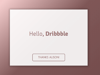 Hello Dribbble! debut introduction