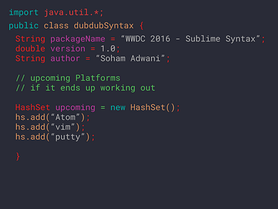 Sublime Text 3 Syntax Theme - WWDC 2016 Edition